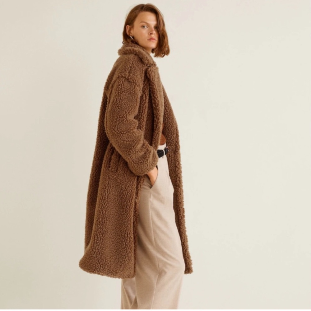 Mango Faux Shearling Teddy Coat